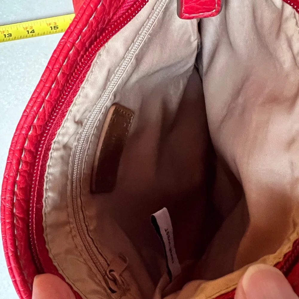 Red Faux Leather Nine West Purse with Adjustable Shoulder Strap